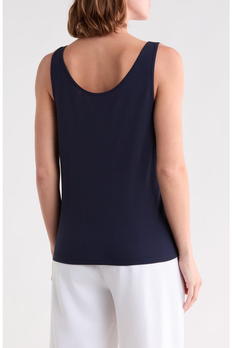 Slim Fit Scoop Neck Silk Tank, Alternate, color, MIDNIGHT