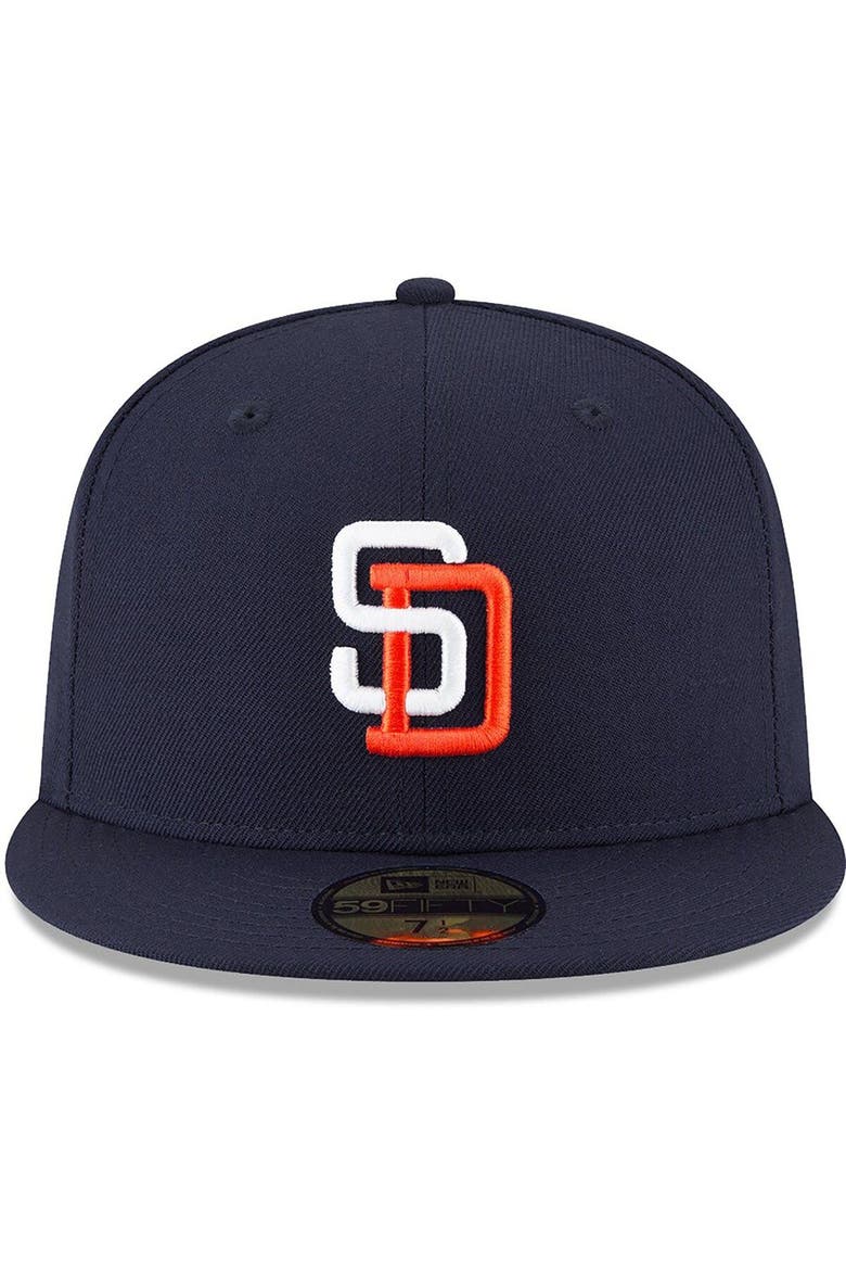Men's New Era Navy San Diego Padres Cooperstown Collection Wool 59FIFTY Fitted Hat, Alternate, color, Navy