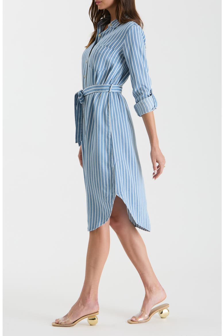 Stripe Long Sleeve Chambray Shirtdress, Alternate, color, CHAMBRAY MULTI