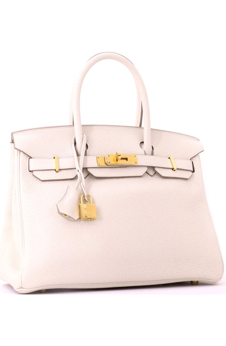 Pre-Owned Hermes Birkin Handbag Light Clemence with Gold Hardware 30, Alternate, color, Craie
