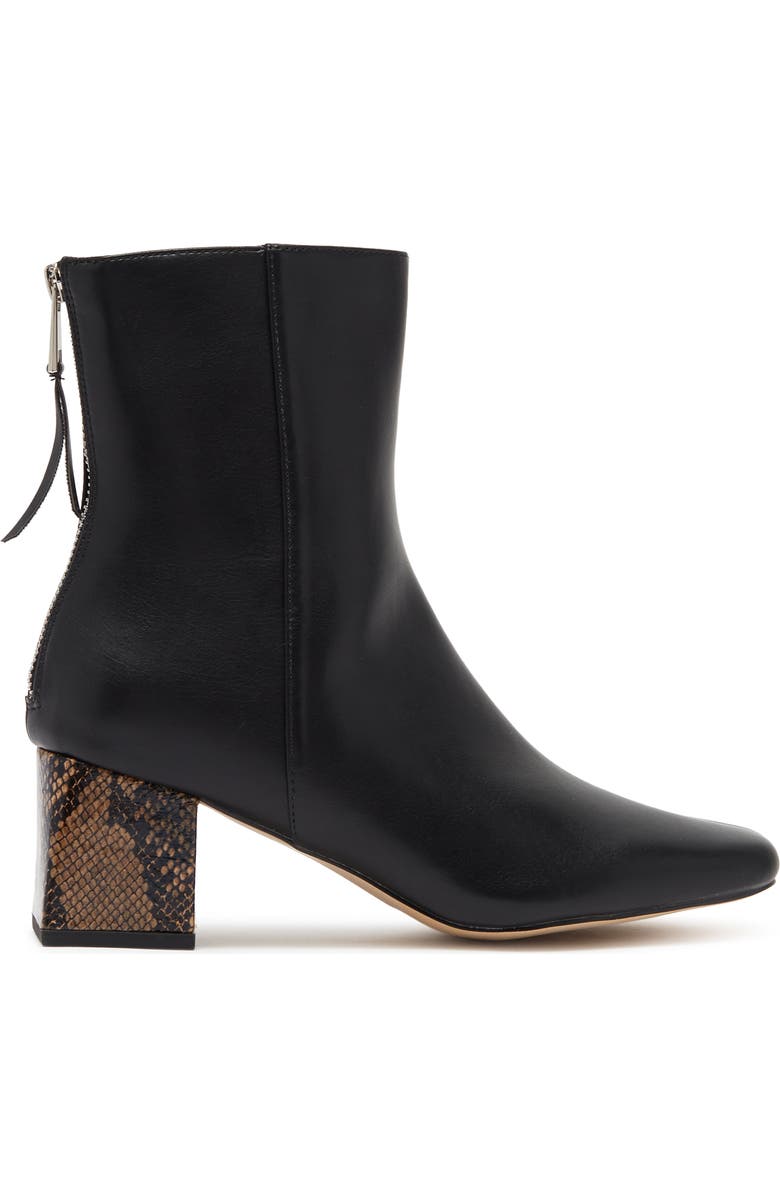 French Connection Zip Back Contrast Heel Boot, Alternate, color,