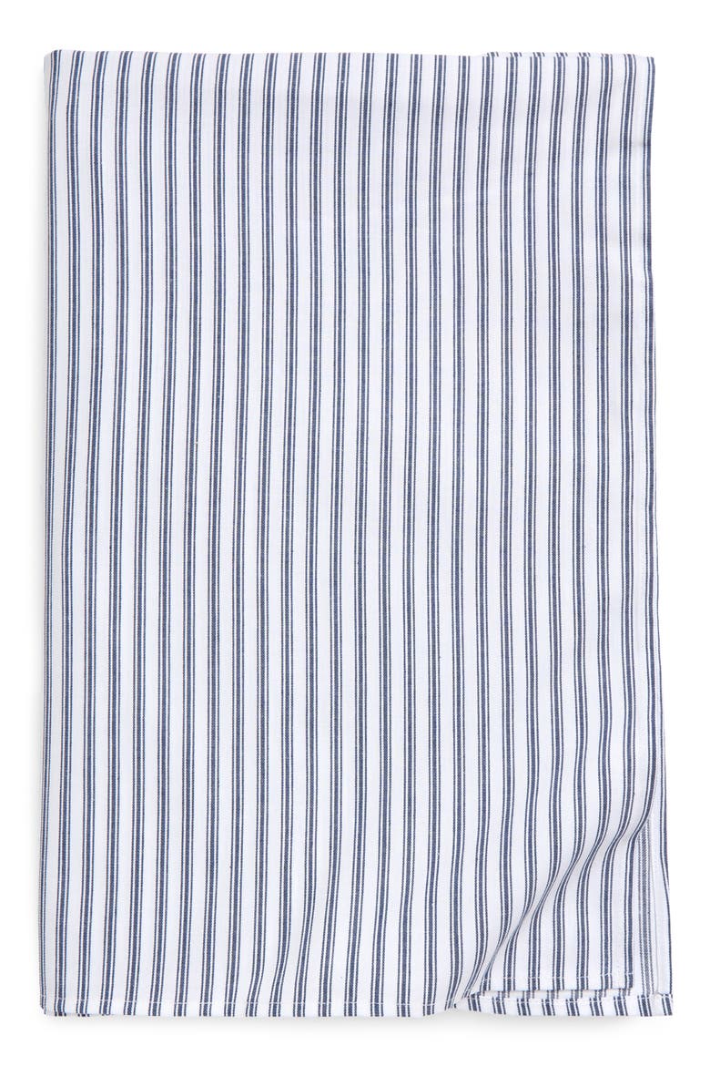 French Ticking Tablecloth, Main, color, NAVY