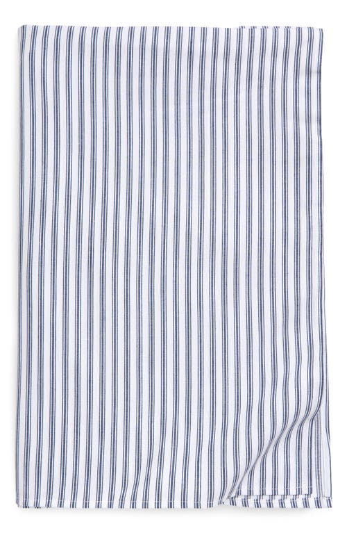 Petite Plume French Ticking Tablecloth In Navy
