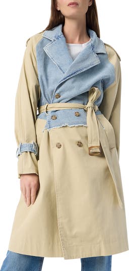 Julia Mixed Media Trench Coat