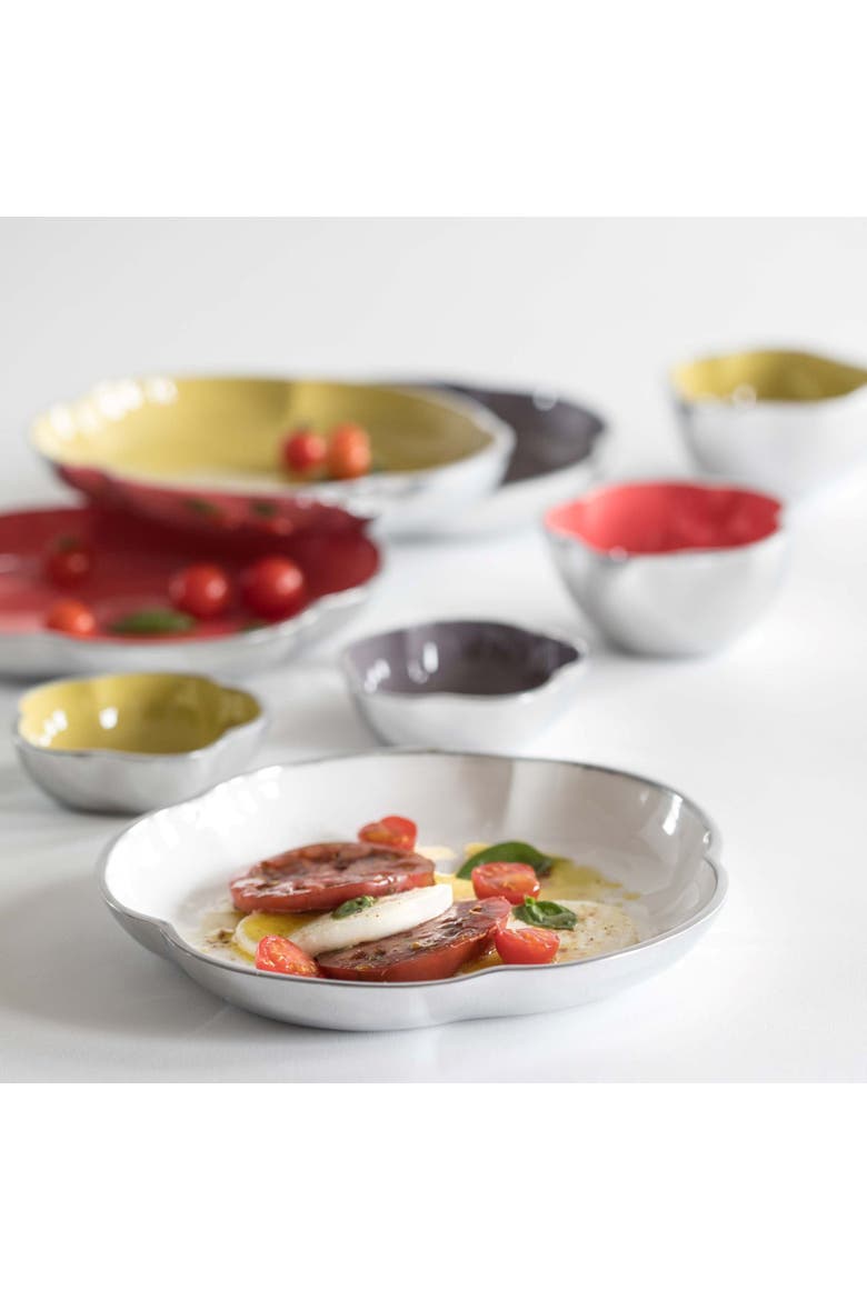 Fiore Double Snack Dish, Alternate, color, Silver
