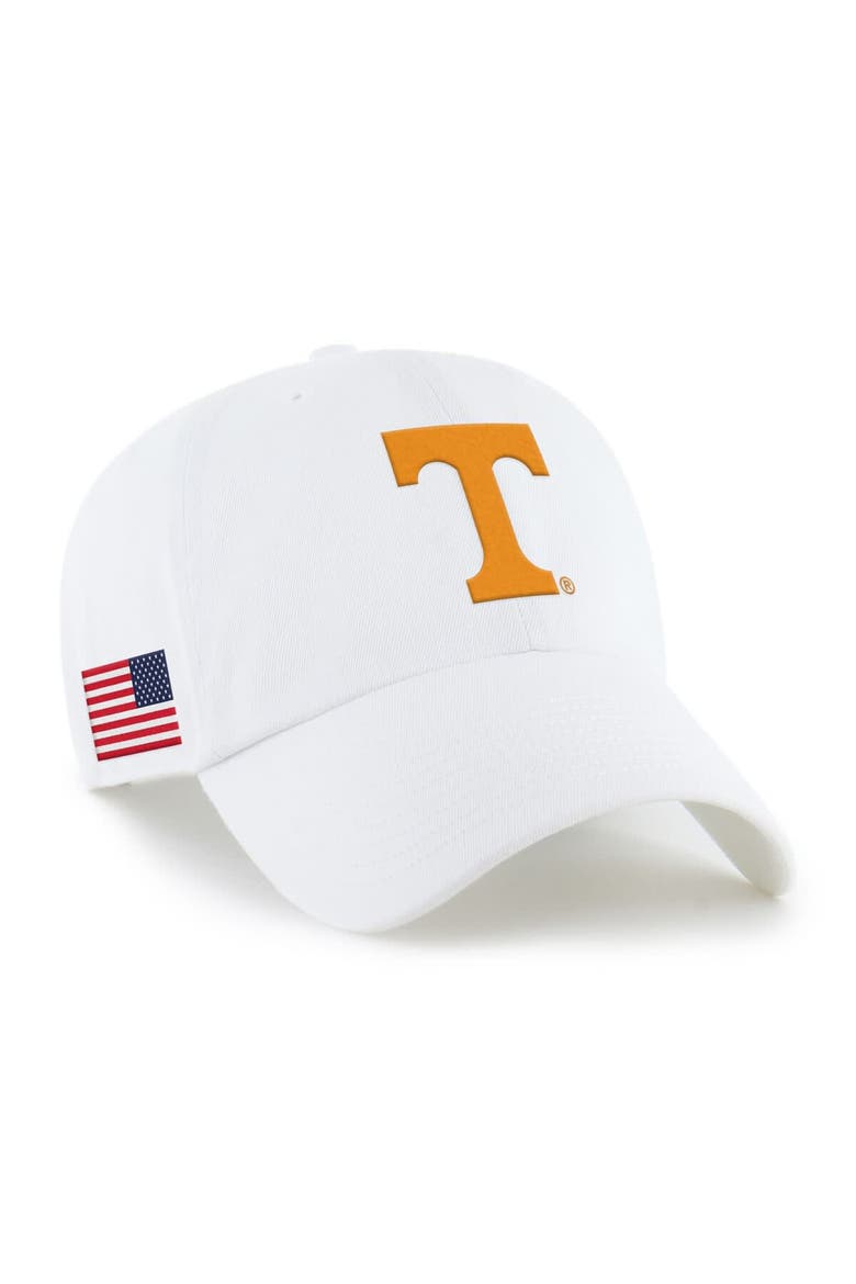 Men's '47 White Tennessee Volunteers Americana Heritage Clean Up Adjustable Hat, Main, color, White