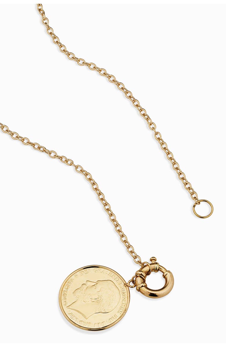 Oradina 14K Yellow Gold Majesty Coin Pendant Necklace, Alternate, color, 