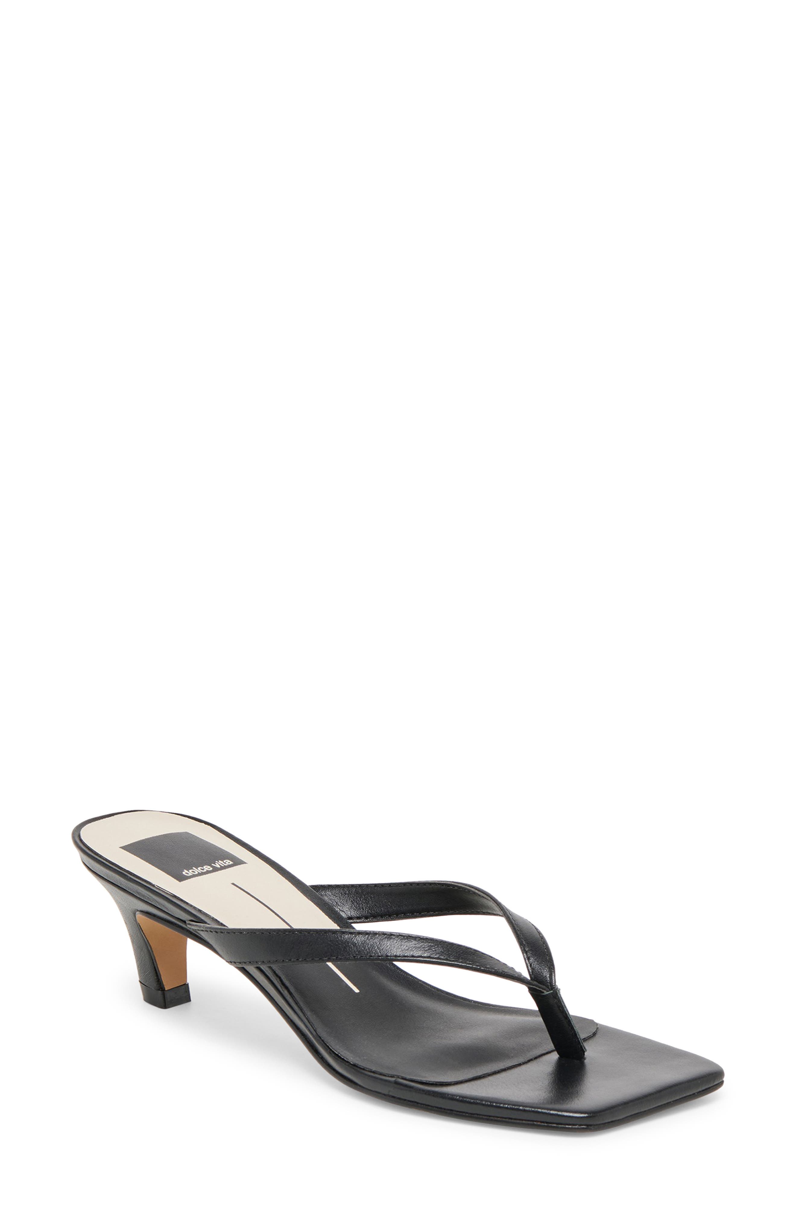 Dolce Vita Ramia Kitten Heel Flip Flop, Main, color, Black Leather