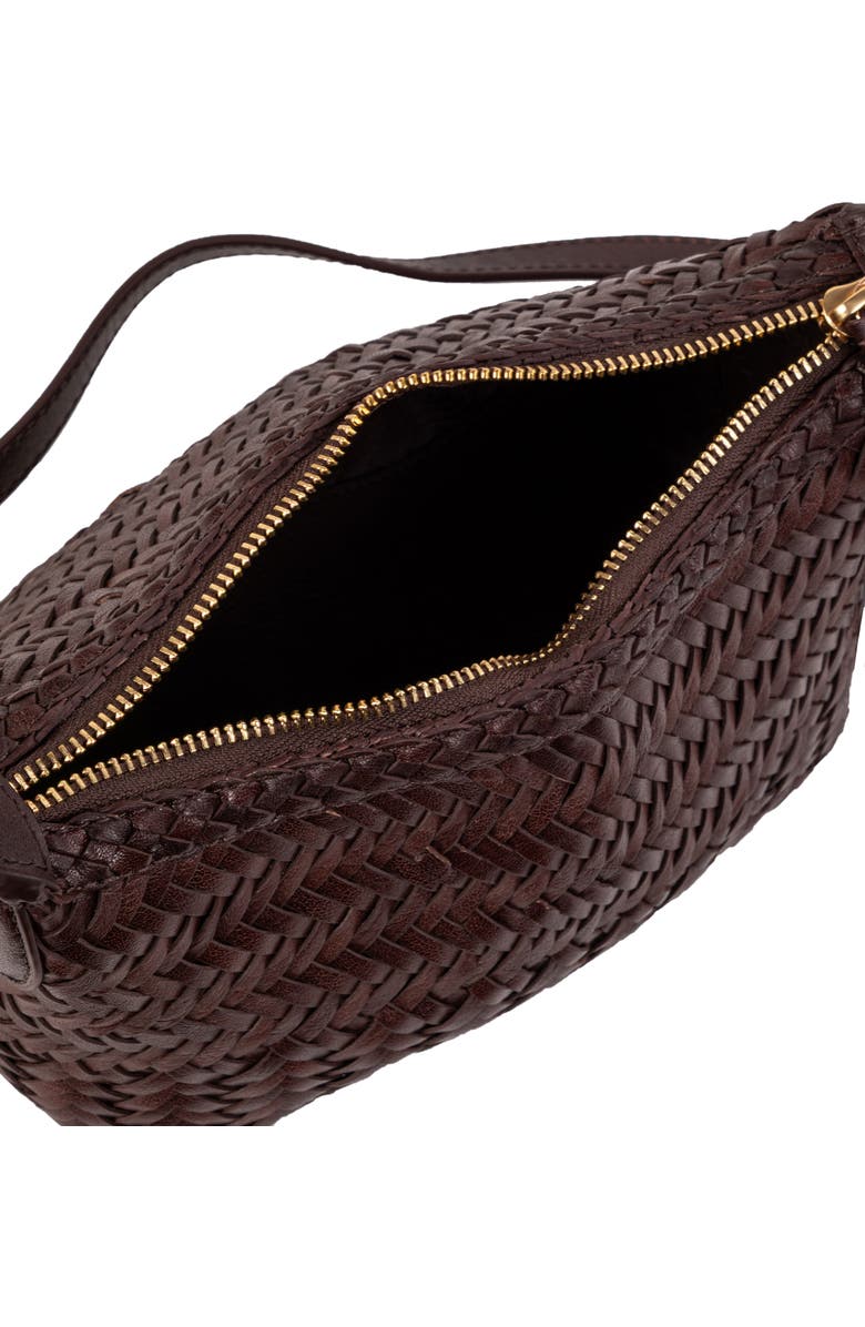 Sam Edelman Kasey Woven Leather Crossbody Bag, Alternate, color, Dark Brown