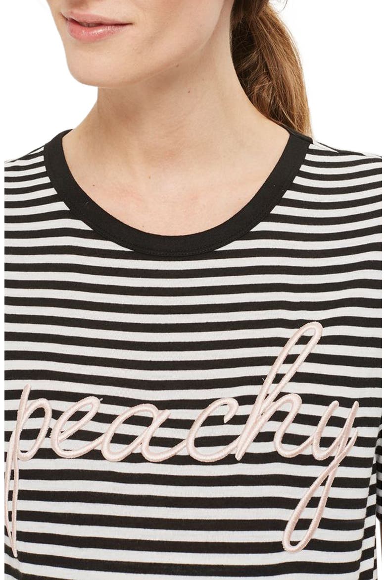 Peachy Stripe Maternity Tee, Alternate, color, BLACK MULTI