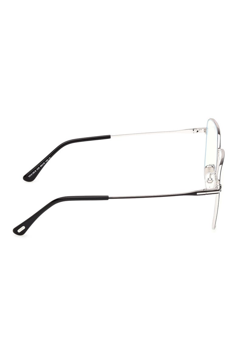 56mm Square Optical Glasses, Alternate, color, SHINY BLACK ENAMEL / PALLADIUM