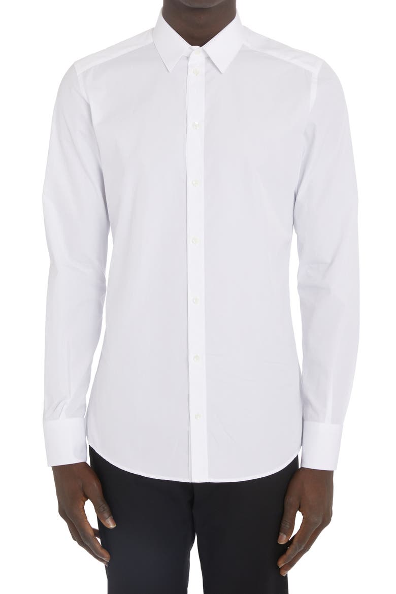 Men's Cotton Button-Up Shirt, Main, color, OPTICAL WHITE