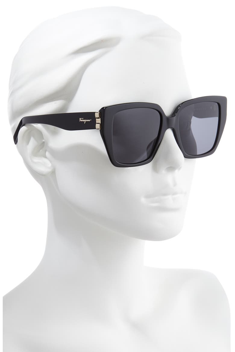 Vara 55mm Square Sunglasses, Alternate, color, BLACK/ GREY