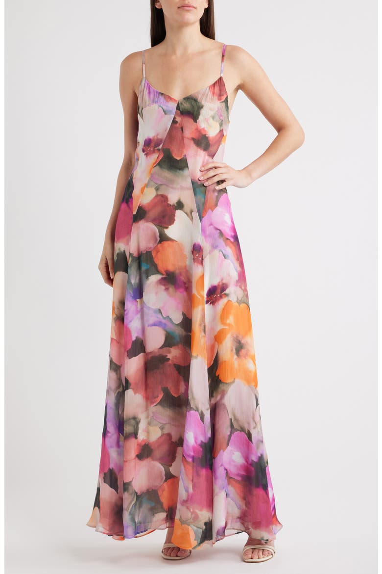 Emory Floral Print Crinkle Chiffon Maxi Dress (Women) | Nordstrom