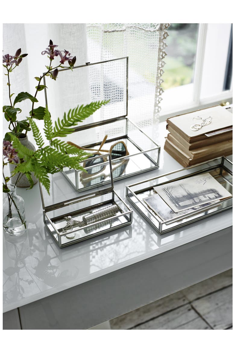 Large Glass Trinket Box, Alternate, color, CLEAR