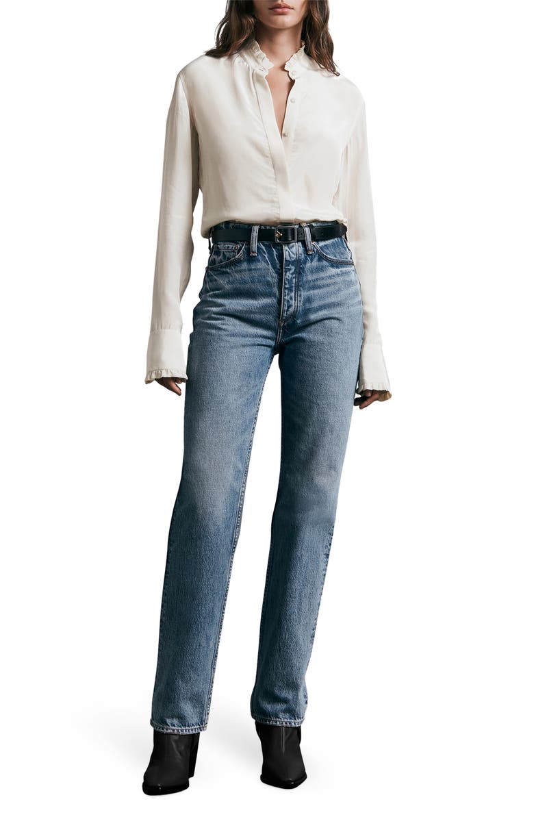 rag & bone ICONS Jordan Ruffle Long Sleeve Button-Up Shirt, Alternate, color,