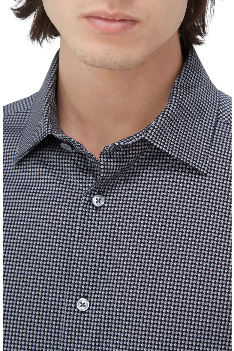 James OoohCotton® Micropattern Button-Up Shirt, Alternate, color, BLACK