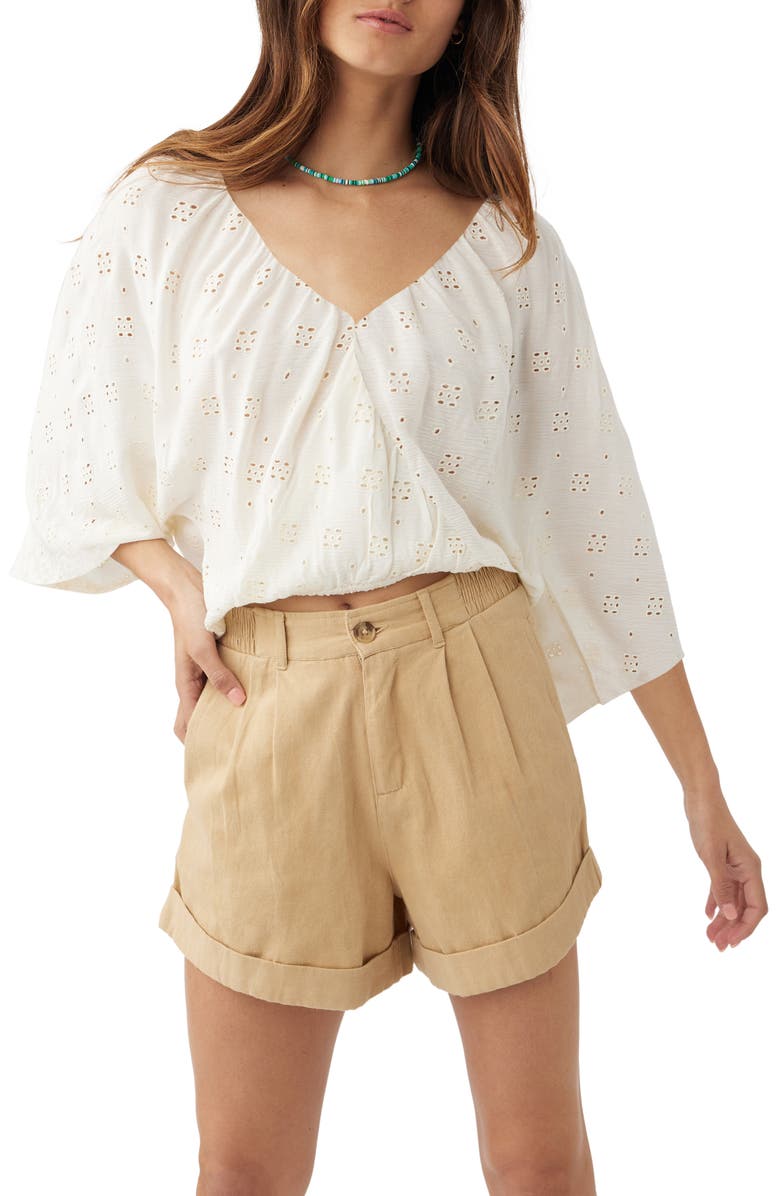 O'Neill Inda Eyelet Crop Top, Main, color, 