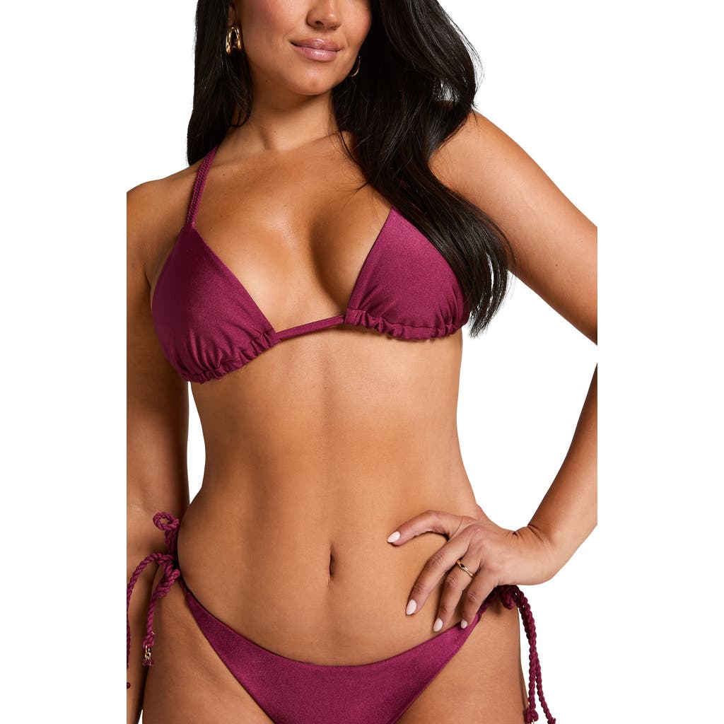 Hunkemoller Hunkemöller Marrakech Triangle Bikini Top In Burgundy