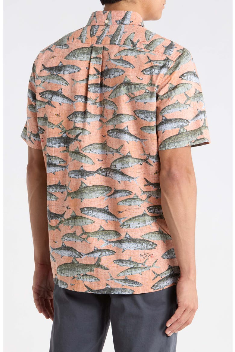Oio by Naoki Button-Down Shirt, Alternate, color, CORAL