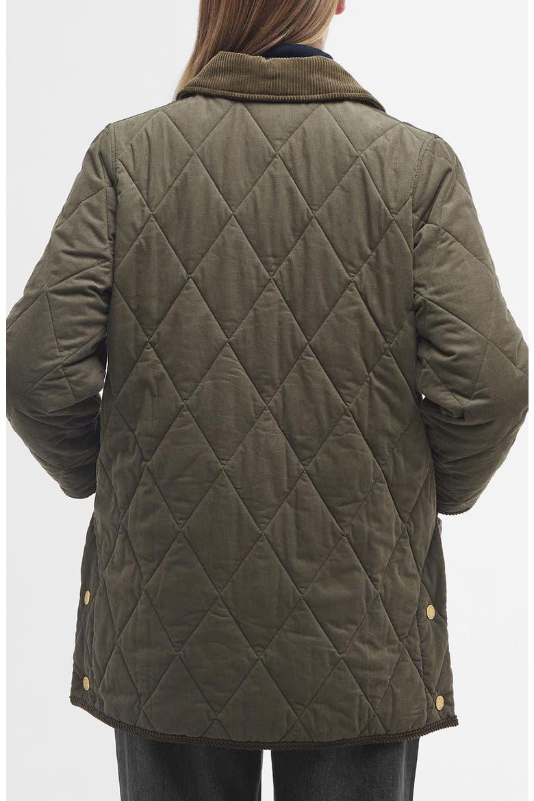 Cornelia Quilted Jacket, Alternate, color, DEEP OLIVE/ANCIENT TARTAN