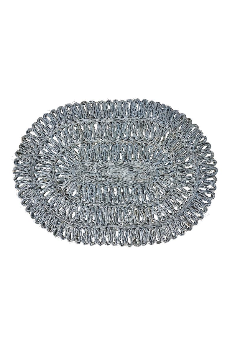 Straw Loop Oval Placemat, Main, color, CHAMBRAY