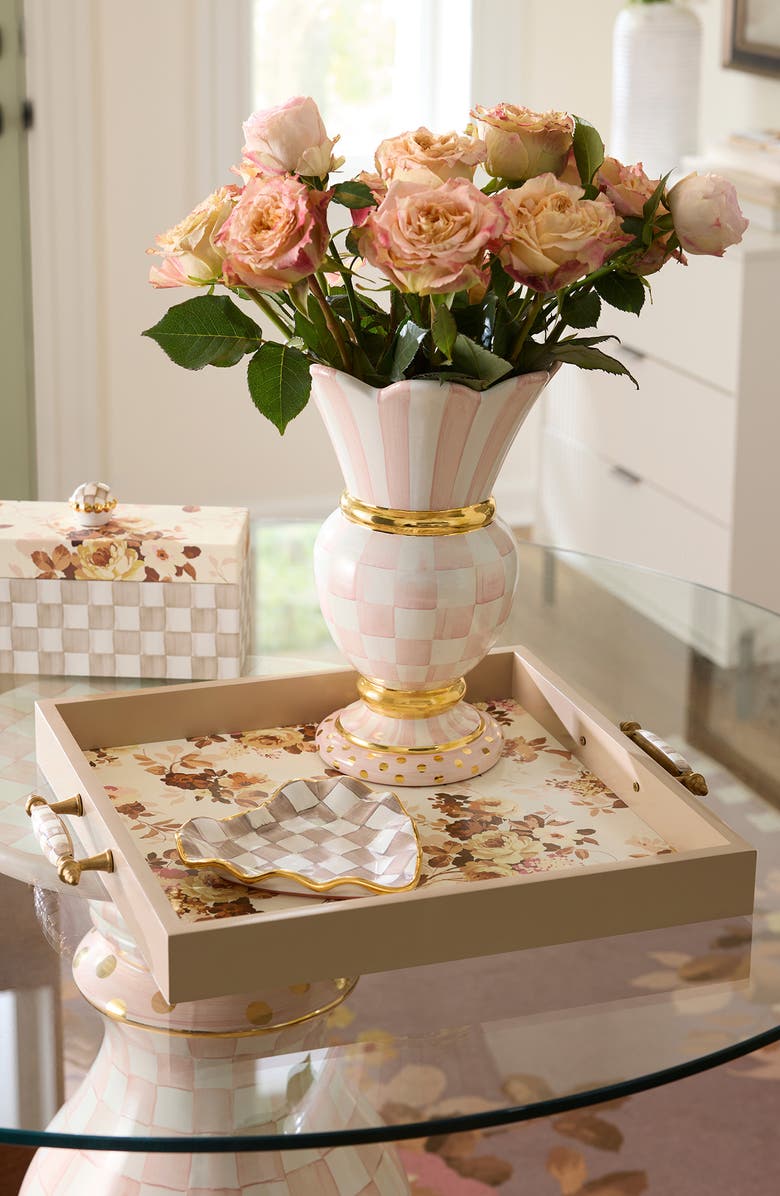 MACKENZIE CHILDS Wild Rose Serving Tray, Alternate, color, White