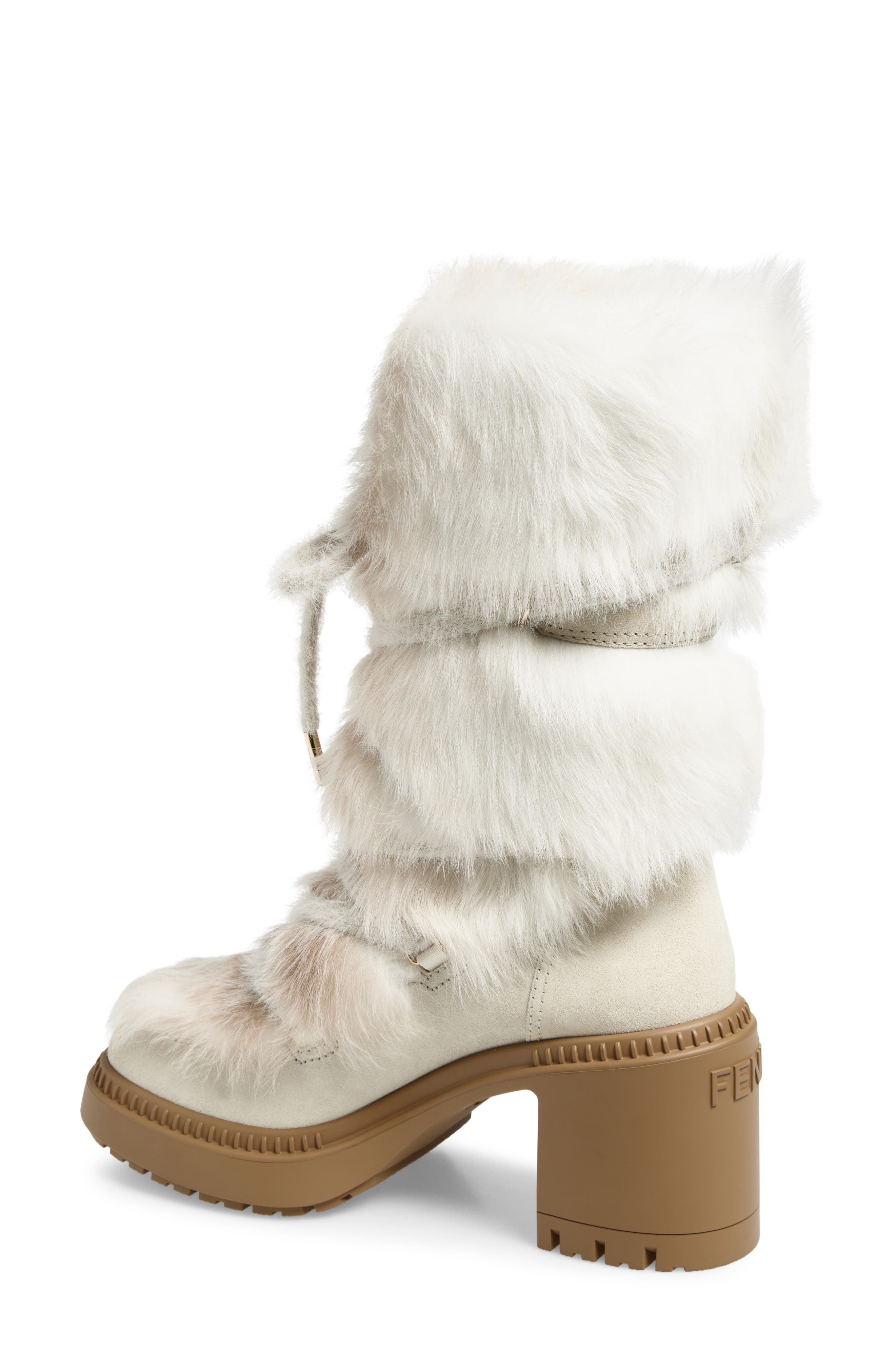 Fendi Après Chic Leather & Genuine Shearling Boot, Alternate, color, F1tp6 Fawnlight/Creme Miel