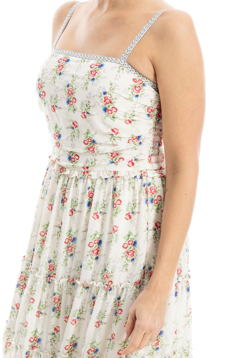 Floral Print Maxi Dress, Alternate, color, CREAM/ RED BOUQUET STRIPE