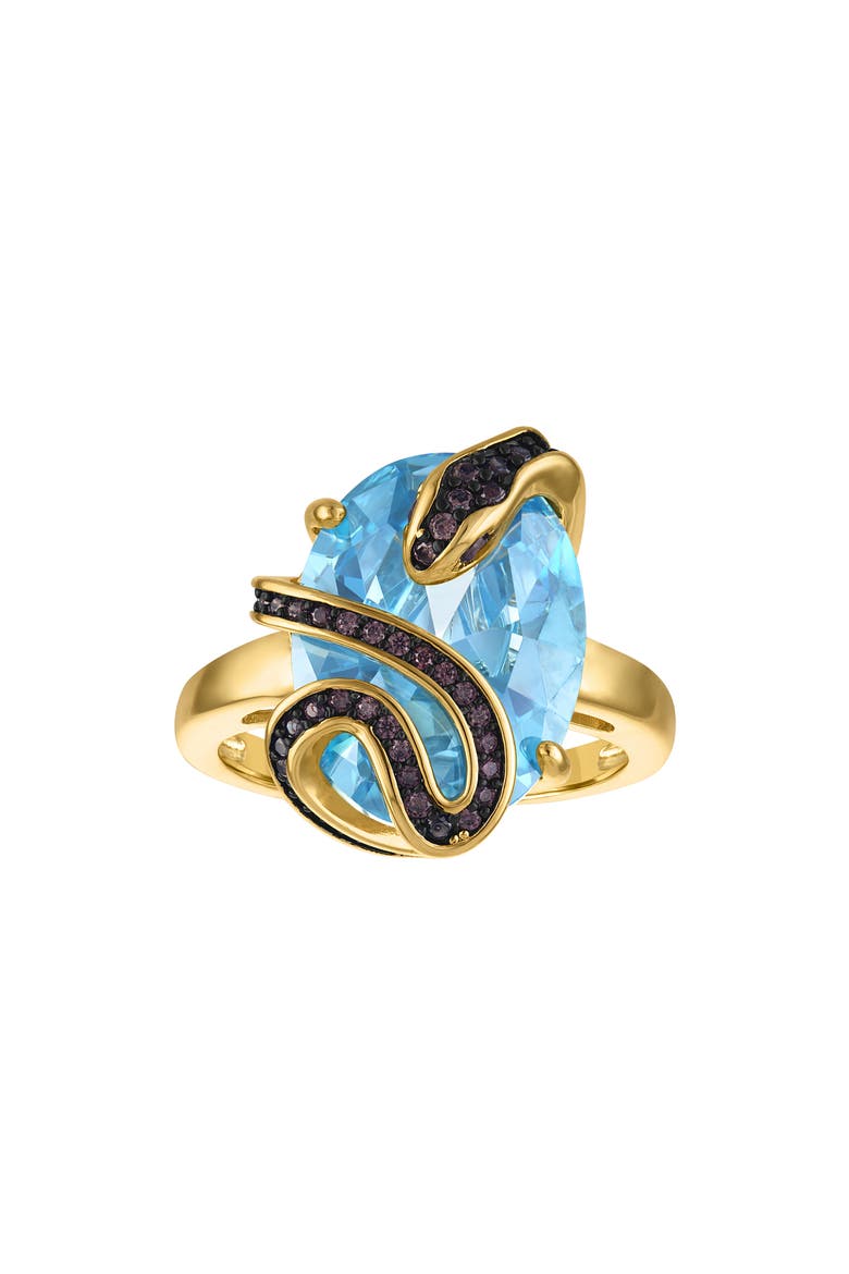 Synthetic Blue Topaz Snake Ring, Main, color, YELLOW