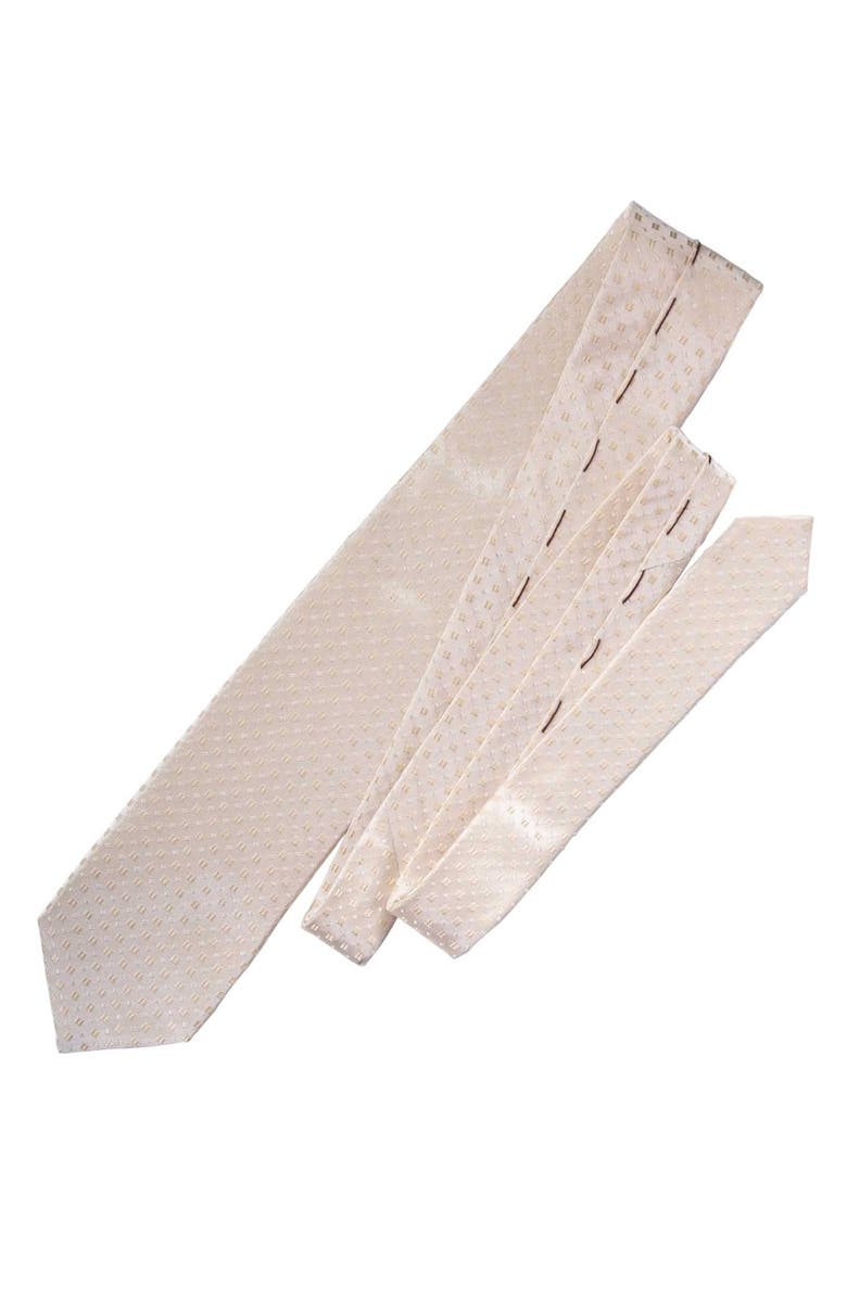 Elizabetta Barbera - Extra Long Silk Jacquard Tie for Men, Alternate, color, Champagne