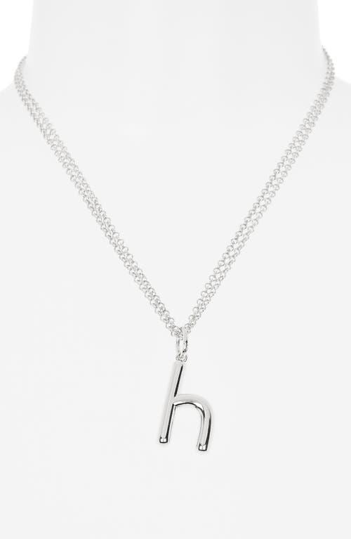 Leith Lowercase Initial Bubble Pendant Necklace In Metallic