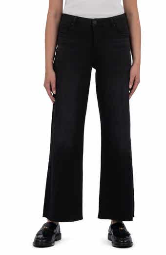 KUT from the Kloth Meg High Waist Raw Hem Wide Leg Jeans