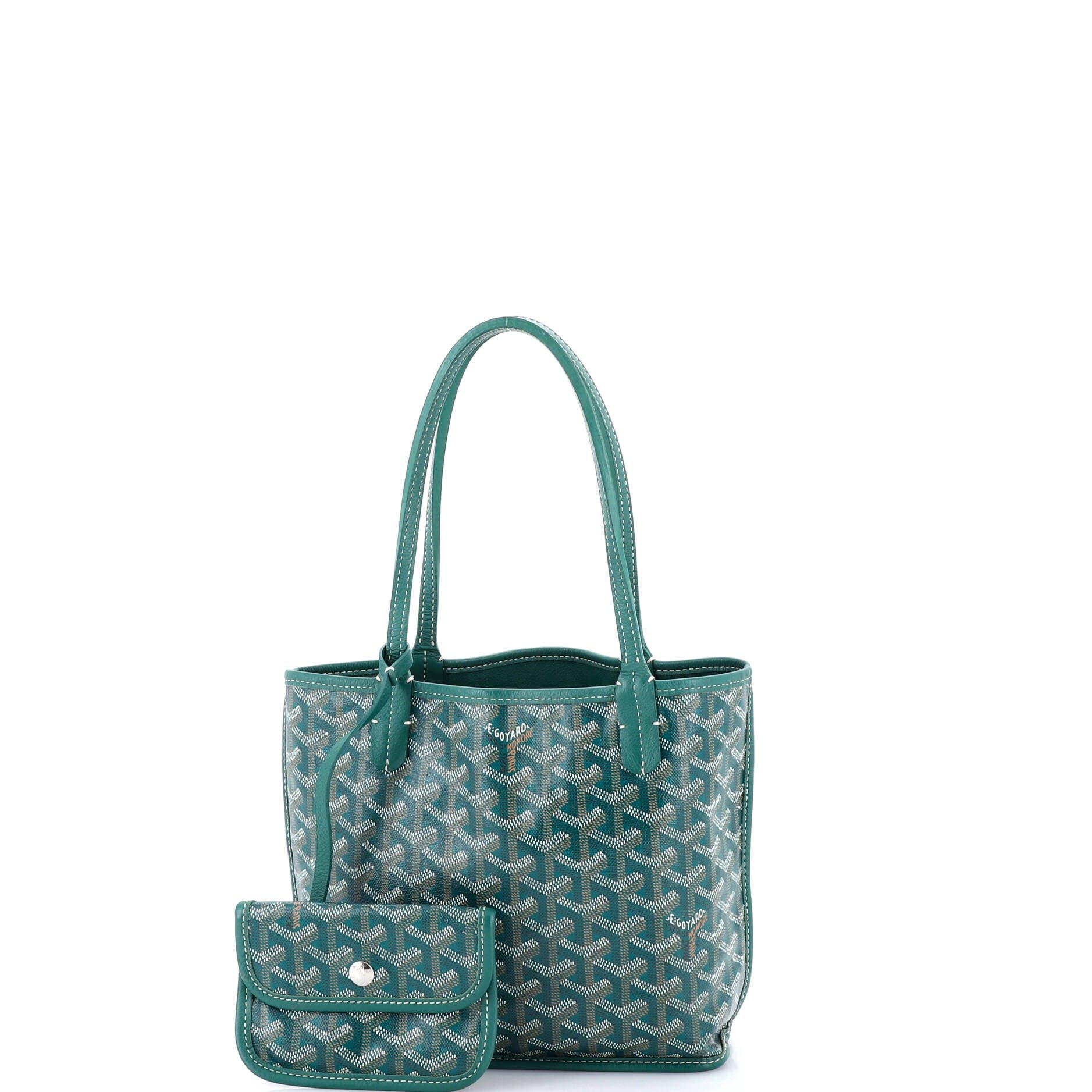 Pre-Owned Goyard Anjou Reversible Tote Coated Canvas Mini, Alternate, color, Green