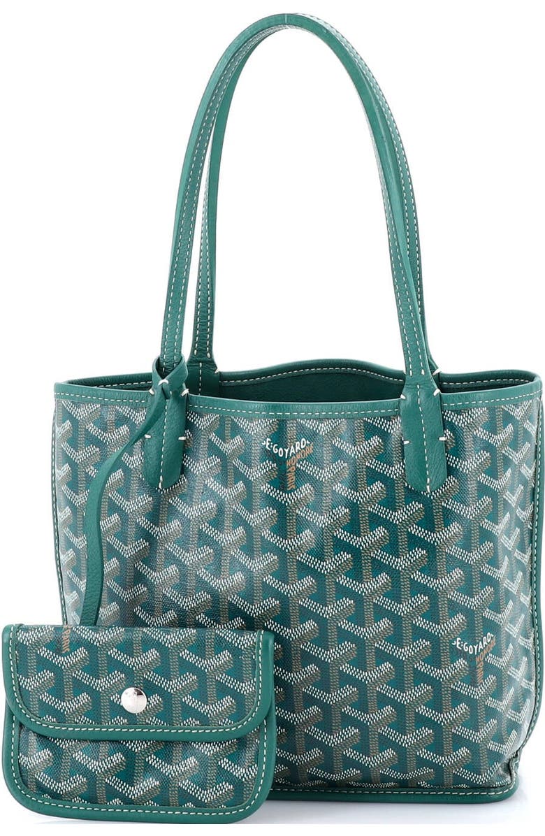 Pre-Owned Goyard Anjou Reversible Tote Coated Canvas Mini, Alternate, color, Green