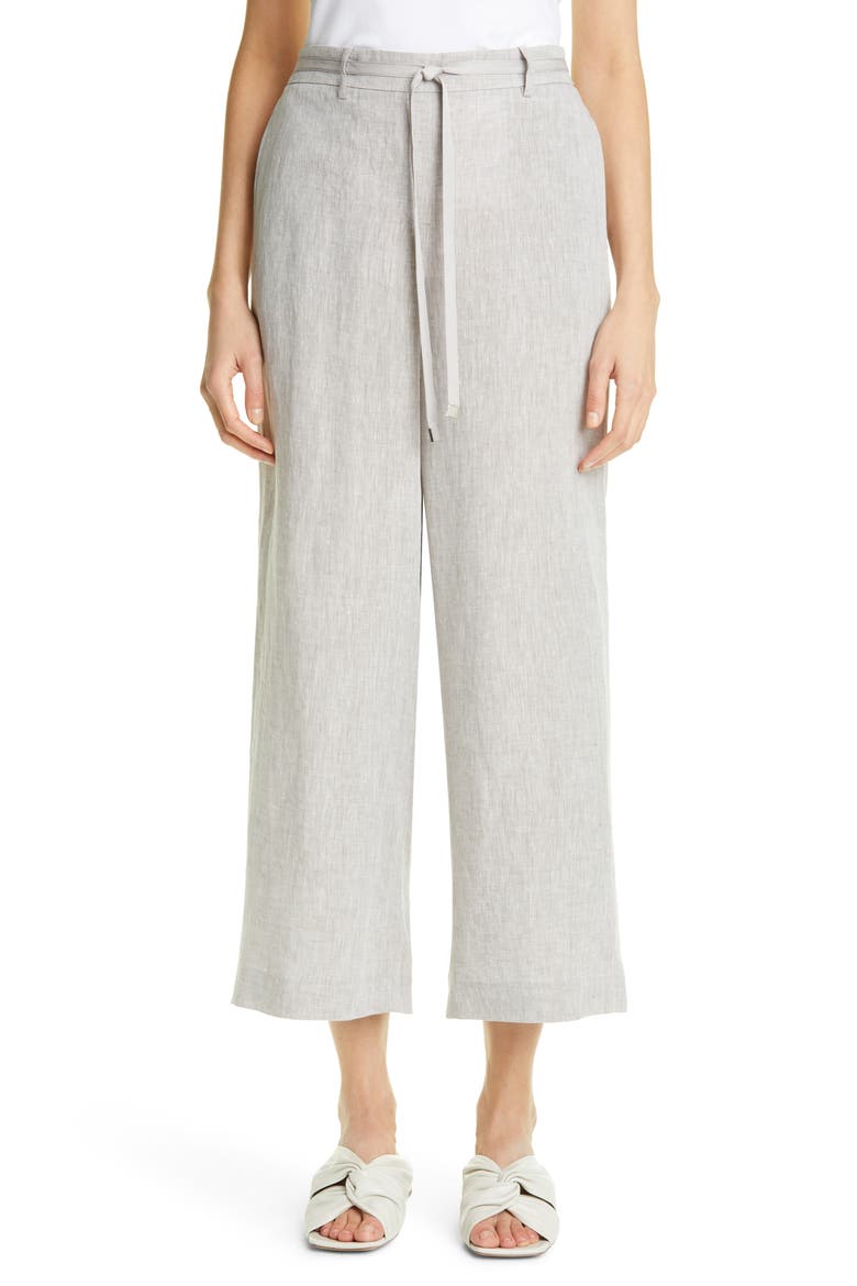 Columbus Wide Leg Crop Pants, Main, color, MINK GREY