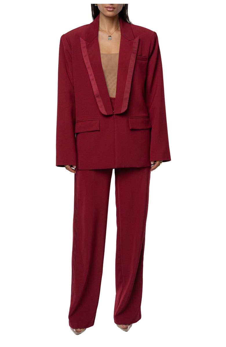 JLUXLABEL Suite Life Woven Blazer, Alternate, color, Burgundy
