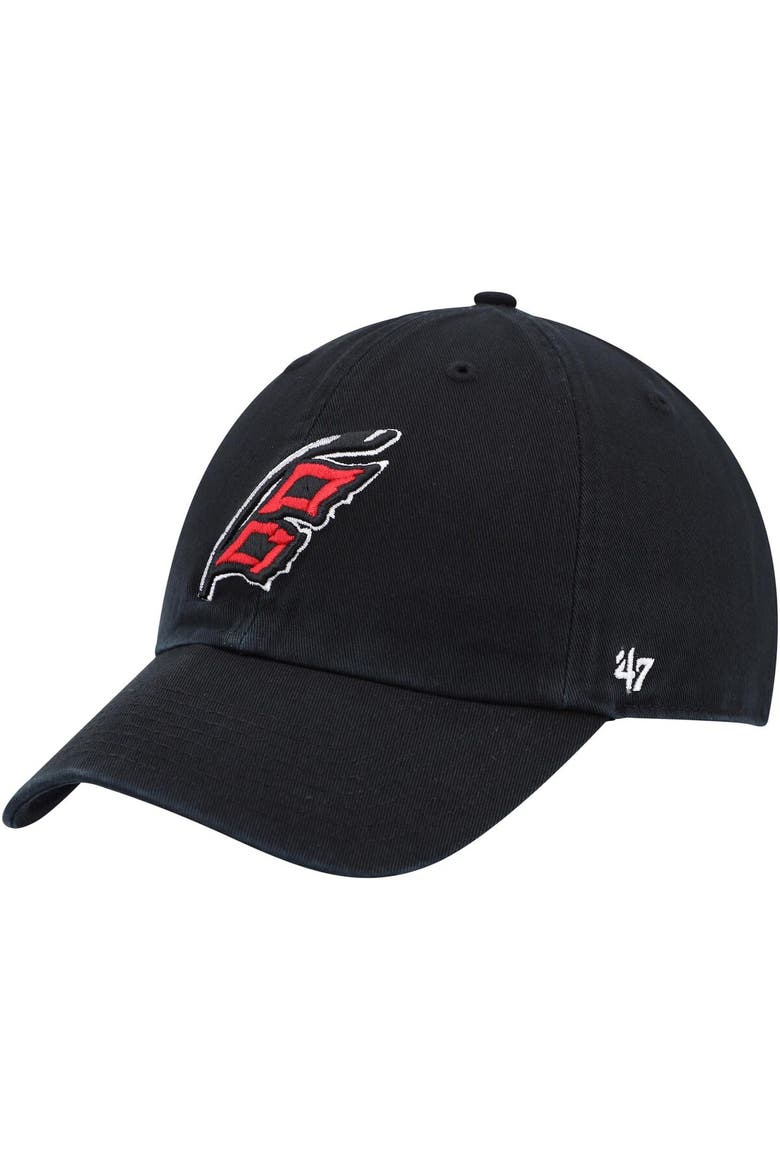 Men's '47 Black Carolina Hurricanes Alternate Logo Clean Up Adjustable Hat, Main, color, Black