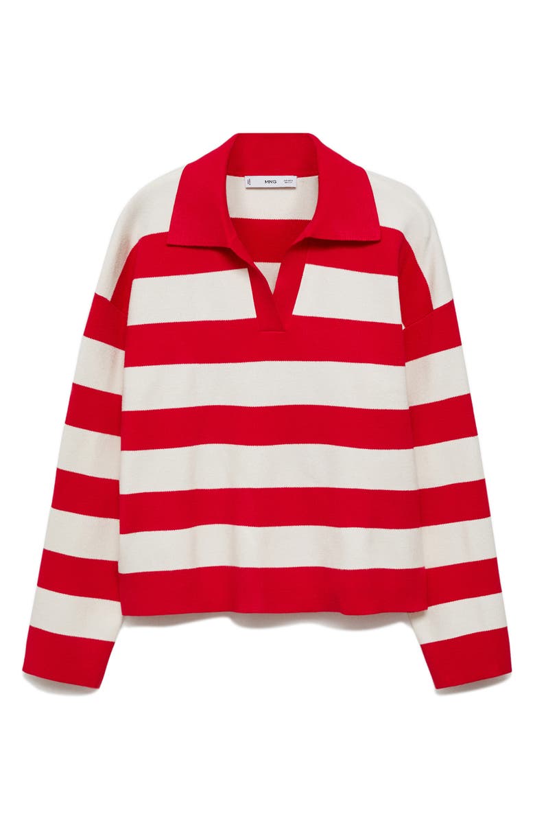 MANGO Stripe Polo Sweater, Alternate, color,