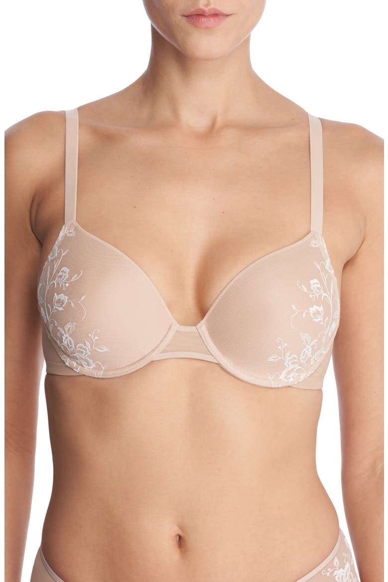 Flawless Underwire Contour Bra, Main, color, CAFE/ IVORY