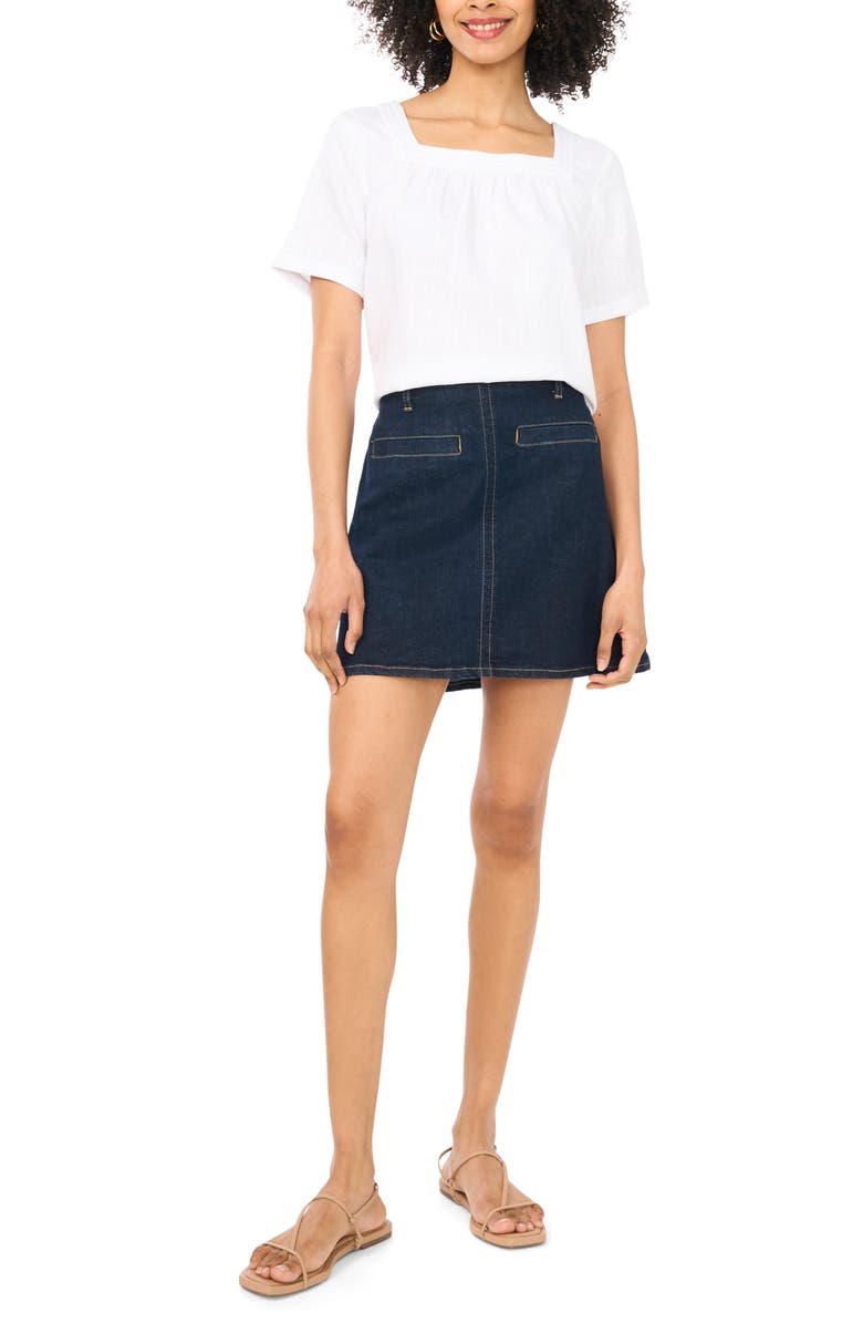 Vince Camuto Square Neck Top, Alternate, color, Ultra White