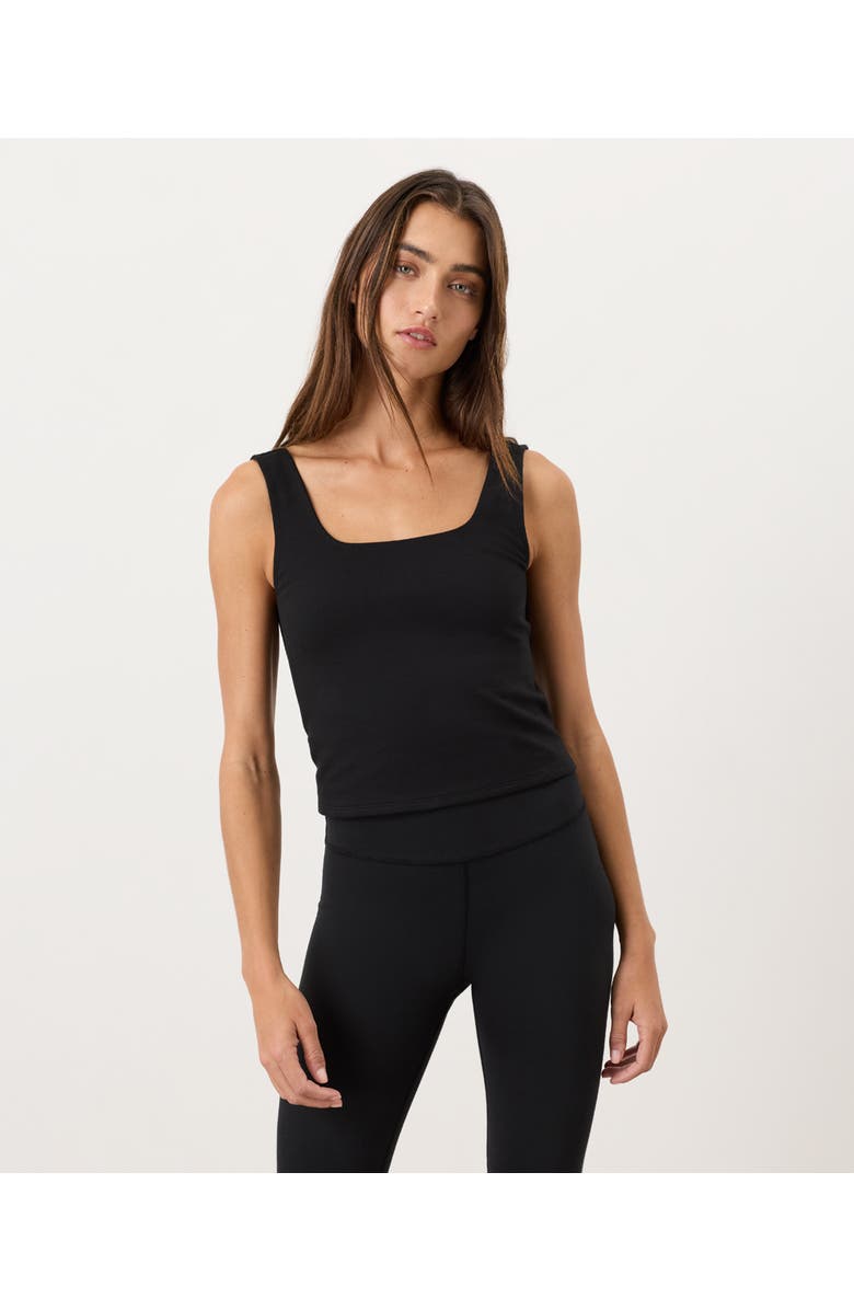 Pact On The Go-To Square Neck Tank Made With Organic Cotton, Main, color, Black