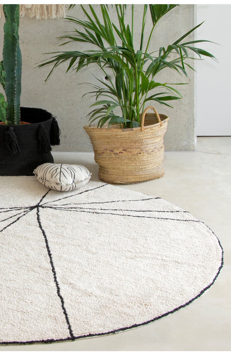 Lorena Canals Washable Rug Trace Beige, Alternate, color, Natural, Black