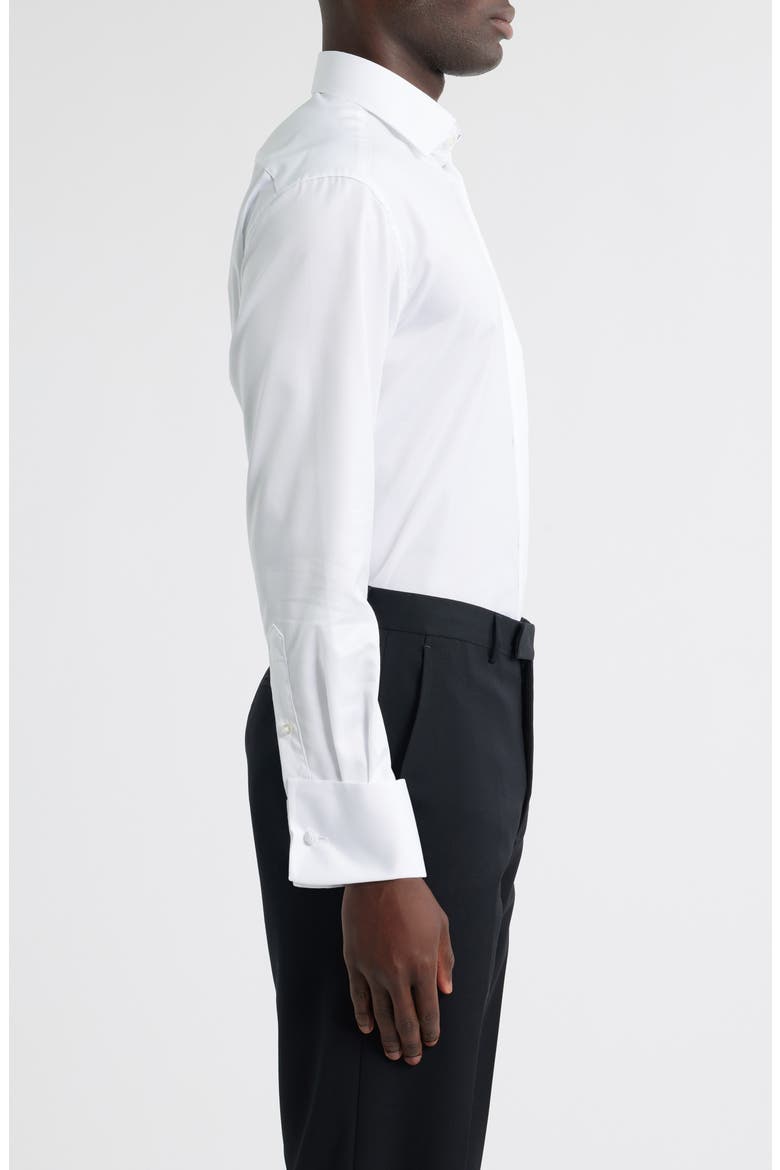 Luxury Covered Placket Non-Iron Dress Shirt, Alternate, color, WHITE