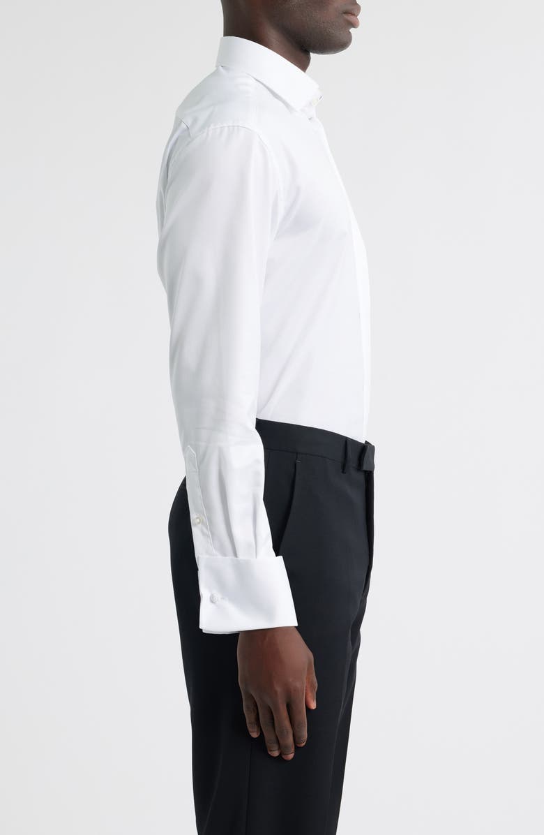 1863 by Eterna Luxury Covered Placket Non-Iron Dress Shirt, Alternate, color, White