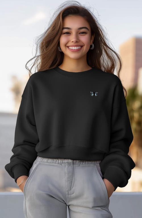 Dalix Butterfly Relaxed Sweatshirt In Black