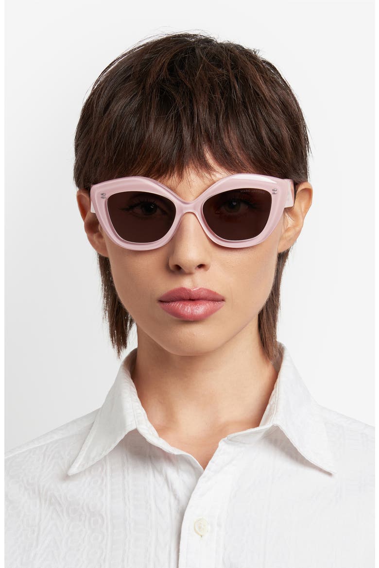 52mm Cat Eye Sunglasses, Alternate, color, CRYSTAL PINK/ GREY