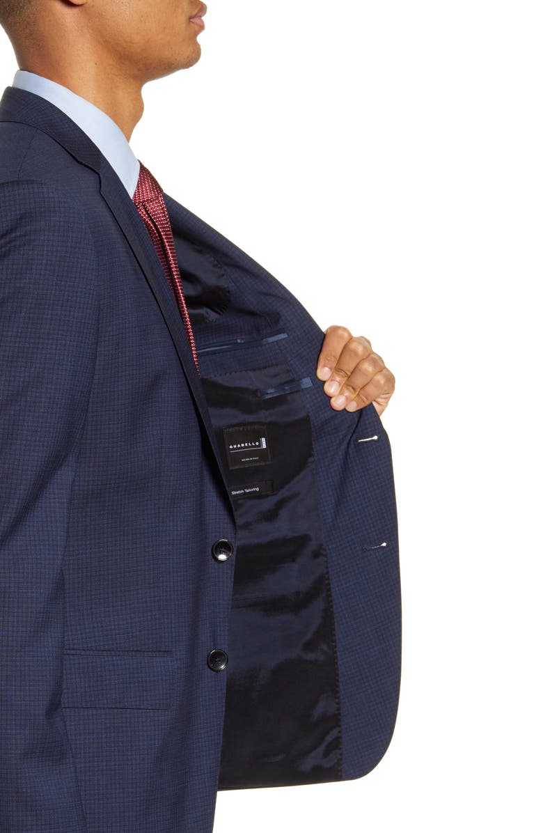 BOSS Huge/Genius Trim Fit Check Wool Suit, Alternate, color, 