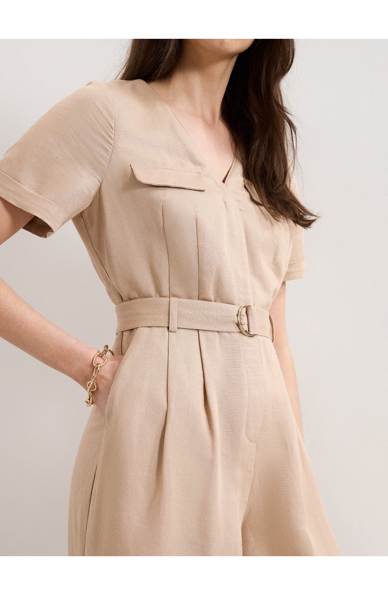 Phase Eight Daniela V-Neck Short Sleeve Jumpsuit, Alternate, color, Neutral