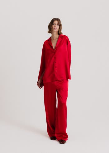 Silk Wide Leg Pants